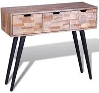 Tavolo Consolle con 3 Cassetti in Legno di Recupero di Teak 241709