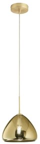 Lampadario Glamour Glow D.25 ottone paralume ambrato E27 LA MIA LUCE