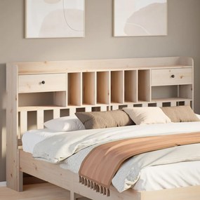 Testiera Con Ripiani 180 Cm İn Legno Massello Di Pino /