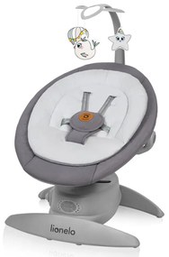 Lionelo - Altalena per bambini con melodia MELL Grey Stone 4xAA + telecomando