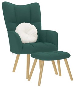 Poltrona Relax Con Poggiapiedi Verde Scuro İn Tessuto /