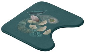Tappetino da bagno turchese 45x45 cm Ginkoblue - douceur d'intérieur