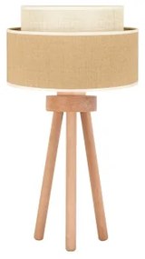 Duolla - Lampada da tavolo YUTE BOHO 1xE27/15W/230V diametro 25 cm marrone/color crema