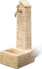 Fontana da Giardino Senza Rubinetto in Cemento Granulato di Marmo Zambla Nocciola...