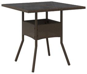 Set da pranzo da giardino  3 pezzi marrone polyrattan