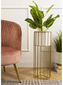 Vaso da fiori in metallo LOFT 55x20 cm oro/bianco