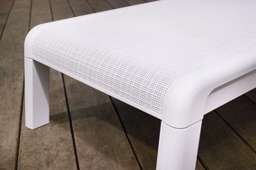 Lettino da Giardino Prendisole 187,5x58x29 cm Reclinabile in 4 Posizione Keter Mallorca Effetto Juta Bianco...