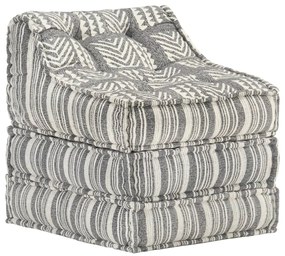 Pouf Modulare İn Tessuto Grigio A Strisce /