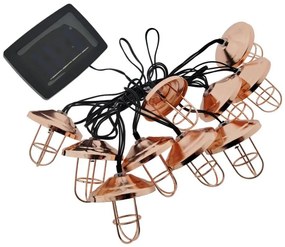 Catena solare a LED 10xLED/1,2V 300 mAh 3,8 m IP44 color rame