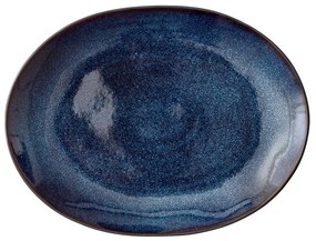 Piatto da portata in gres nero e blu 22,5x30 cm Mensa - Bitz