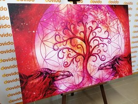 Quadro su tela – Albero della vita magico in tonalità pastello