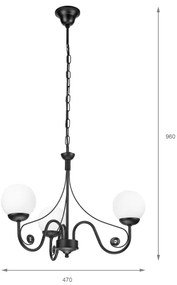 Brilagi - LED Lampadario a sospensione con catena COTTAGE 3xG9/40W/230V nero/bianco