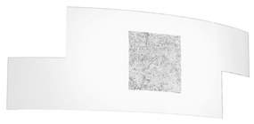 Applique Moderna Tetris Color Metallo Foglia Argento Vetro Bianco 2 Luci E27