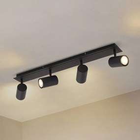Faretto da soffitto Lindby Joffrey, 70 cm, nero, a 4 luci, GU10 Joffrey Lindby, dimmerabile, Nero, Soggiorno / Sala da pranzo, Metallo, Moderno, Faretto