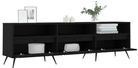 Mobile porta tv nero 150x30x44,5 cm in legno multistrato
