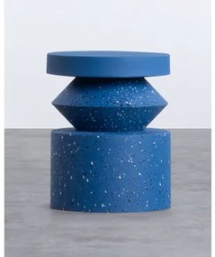 Tavolino Ausiliario Rotondo in Metallo (Ø35 cm) Cino Blu oceano - The Masie
