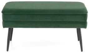 Panca trapuntata con contenitore VELVA 37x78 cm verde/nero