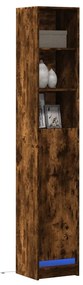 Credenza Con Led Rovere Fumo 36x32,5x200cm İn Legno Multistrato /
