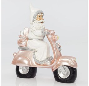 Decorazione natalizia 33 cm Babbo Natale in moto