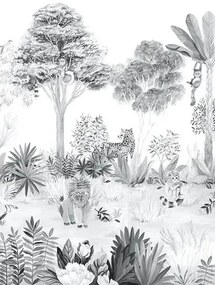Sian Zeng Carta da parati panoramica Jungle - Grey