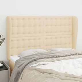 Testiera Ad Orecchio Crema 147 X 23 X 118/128 Cm İn Tessuto /