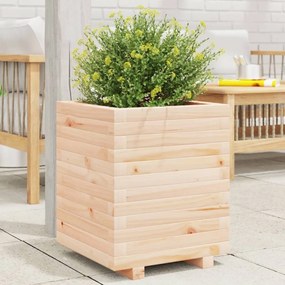 Fioriera Da Giardino 40x40x49,5 Cm İn Legno Massello Di Pino /