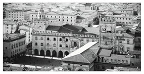 Stampa su tela Bologna Vista B&W, multicolore 70 x 140 cm