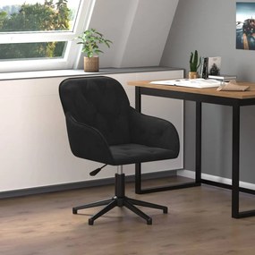 Sedia Girevole Da Ufficio Nera İn Velluto /