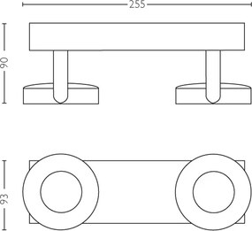 Philips 53172/31/P0 - Faretto dimmerabile MYLIVING CLOCKWORK 2xLED/4,5W