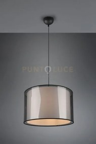 Burton sospensione metallo nero paralume bianco e diffusore esterno...