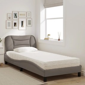 Letto con materasso tortora 90x190 cm in tessuto