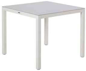 Tavolo da pranzo per giardino Lyra NATERIAL in alluminio con piano in vetro grigio per 4 persone 90x90cm
