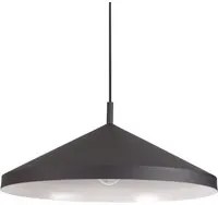 Sospensione Industrial-Minimal Yurta Metallo Nero 1 Luce E27 D50