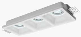 Portafaretto 3xGU10 o MR16 in Gesso Pitturabile Rettangolare 280x100mm