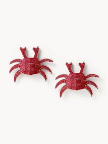 Portatovaglioli con perle di vetro Crab 2 pz