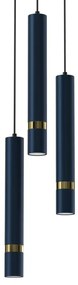 Lampadario a sospensione con filo JOKER 3xGU10/8W/230V blu/oro
