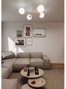 Lampadario a sospensione con supporto rigido MAGNUM 4xE14/10W/230V bianco/oro