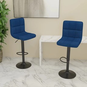 Sgabelli Da Bar 2 Pz Blu İn Tessuto /