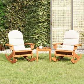 Set Salotto Da Giardino Adirondack 3pz Legno Massello Di Acacia /