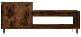 Tavolino da salotto rovere fumo 100x50x45 cm legno multistrato