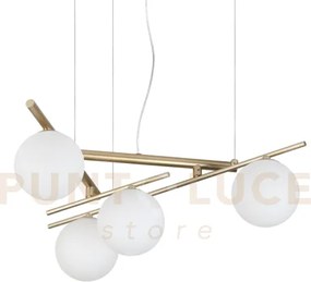 Atlas sospensione 4 luci attacco g9 colore oro in metallo e diffuso...