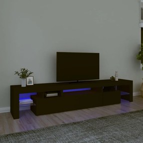 Mobile Porta Tv Con Luci Led Nero 215x36,5x40 Cm /