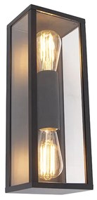 Applique da parete Industriale Nera 38 cm 2 luci IP44 - CHARLOIS