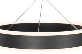 Lampada a sospensione rotonda nera con LED a 3 luci dimmerabile a 3 fasi - Lyani