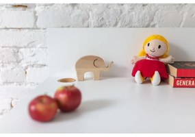 Scrivania bianca con base in frassino, lunghezza 85 cm Luka - Ragaba