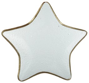 Piattino stella in vetro bordo oro