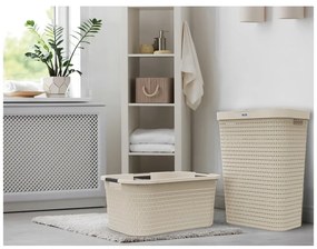 Cesto portabiancheria in plastica beige 55 l Country - Rotho