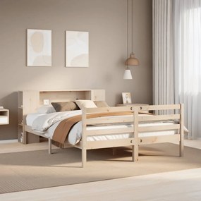 Letto libreria senza materasso 135x190 cm in legno di pino