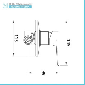 Set doccia con miscelatore, braccio verticale 30 cm e soffione 25cm cromo design tondo