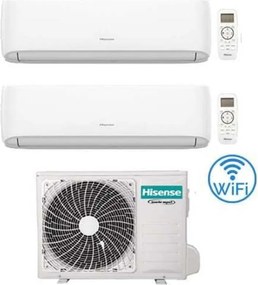 Climatizzatore Condizionatore Hisense New Comfort con Wifi R32 Dual Split Inverter 7000 + 9000 BTU con U.E. 2AMW52U4RXC Classe A++/A+